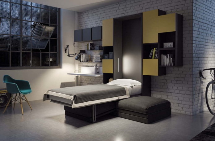 single built-in bed