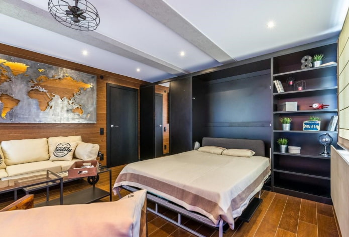 built-in loft-style bed