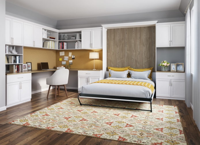 built-in bed in the bedroom interior