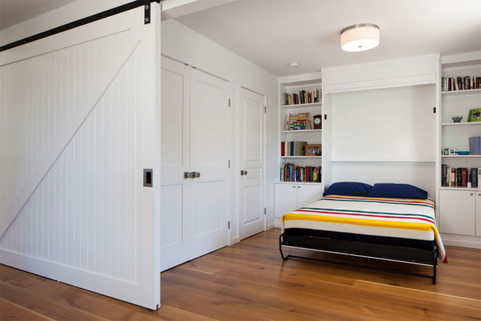 built-in bed in the bedroom interior
