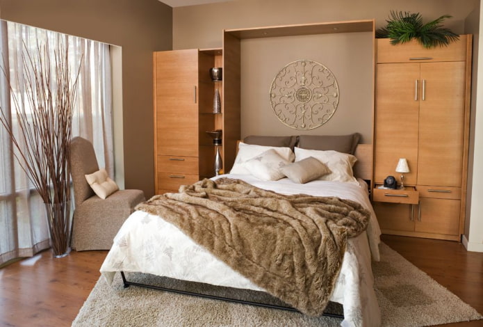 built-in bed in the bedroom interior