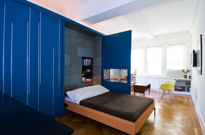 folding bed in the interior
