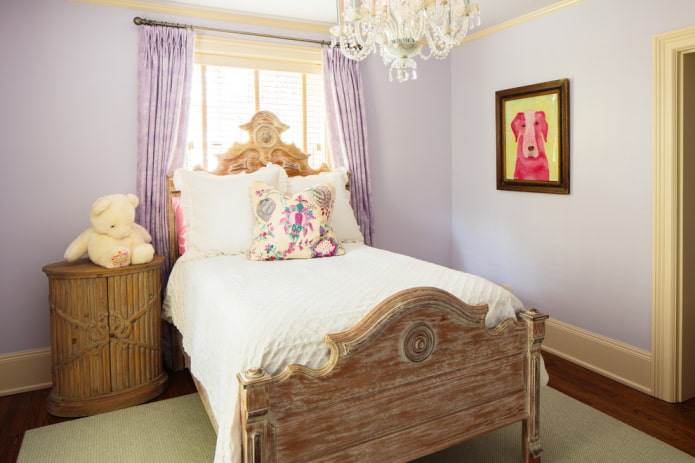antique wooden bed in the interior