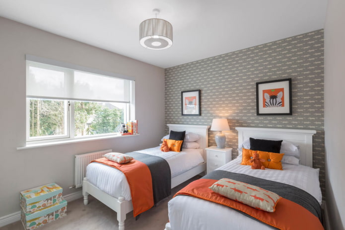 single wooden beds in the interior