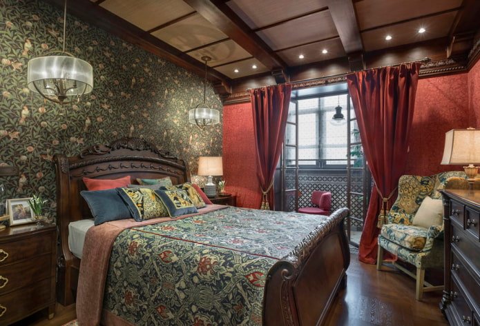 carved wooden bed