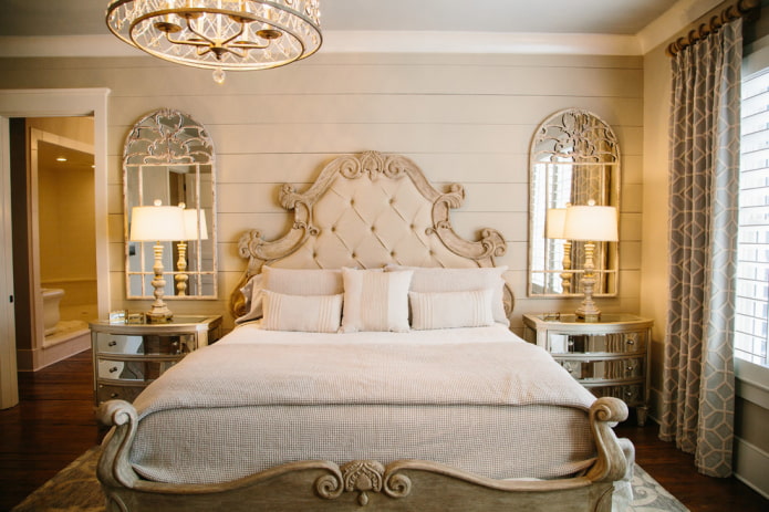 carved wooden bed