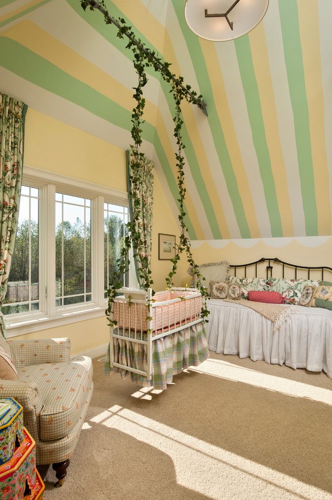 unusual design of a baby crib in the interior