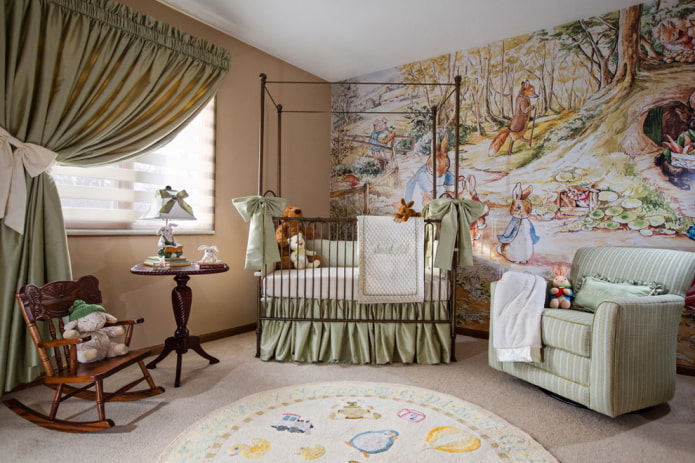 forged children's bed in the interior