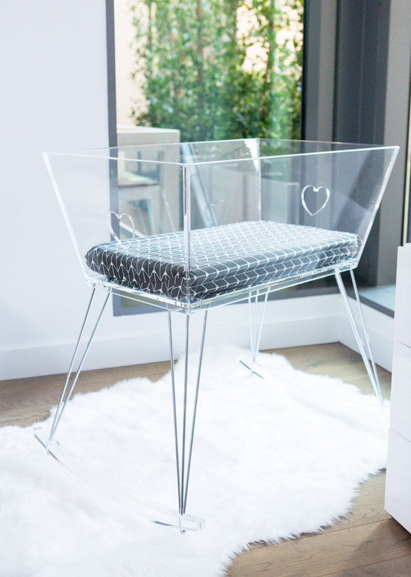 unusual design of a baby crib in the interior