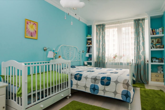 baby cot in the bedroom interior
