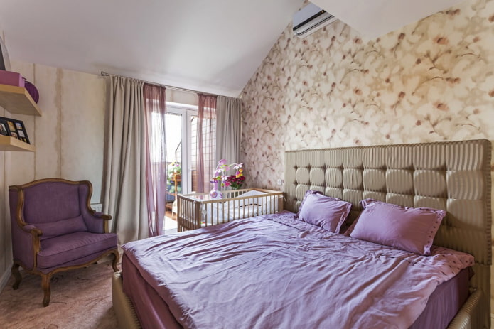 baby cot in the bedroom interior