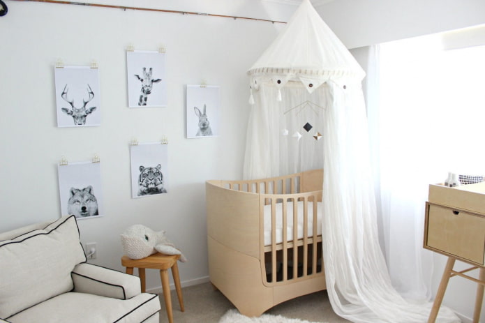 baby cot in the nursery interior