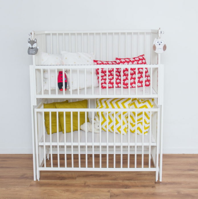 bunk crib for a baby in the interior