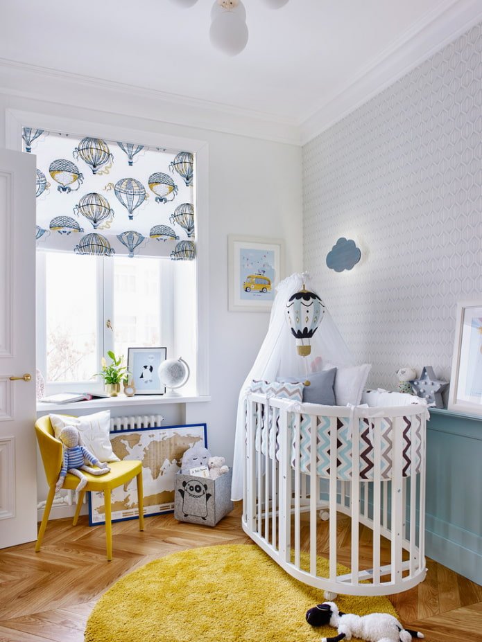 oval white baby cot