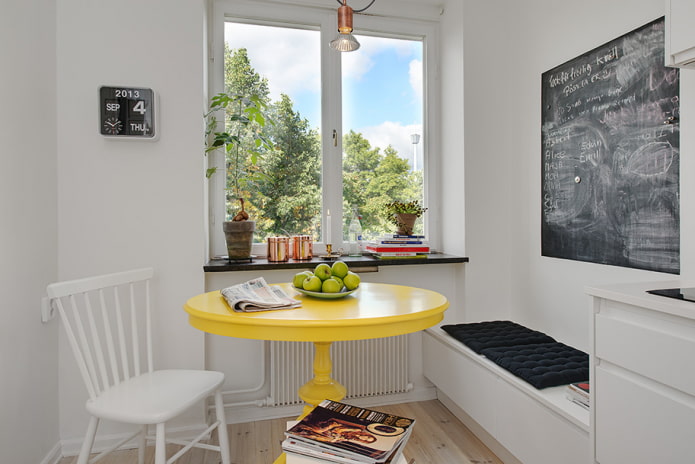 round table in the kitchen interior