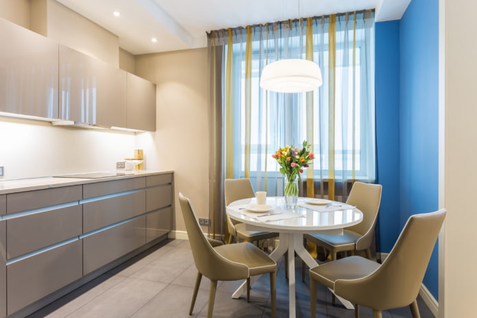 round table in a modern kitchen