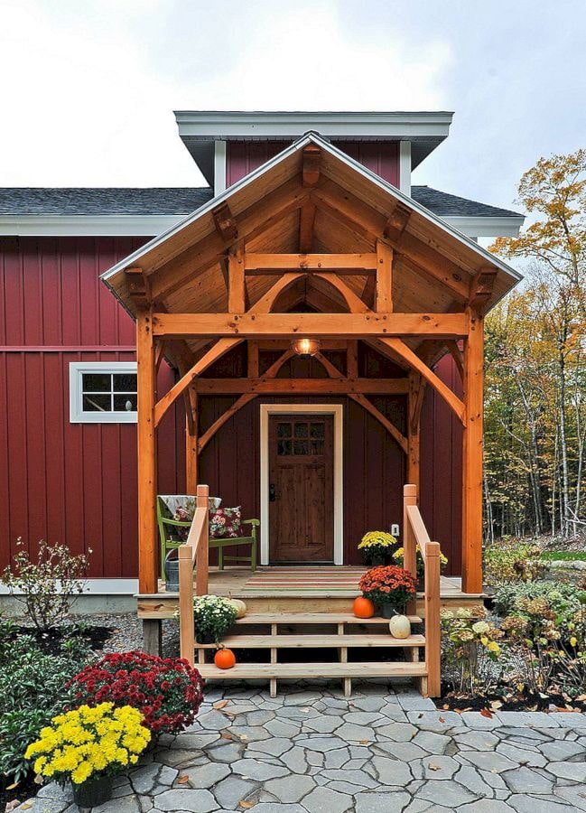 house with a wooden porch
