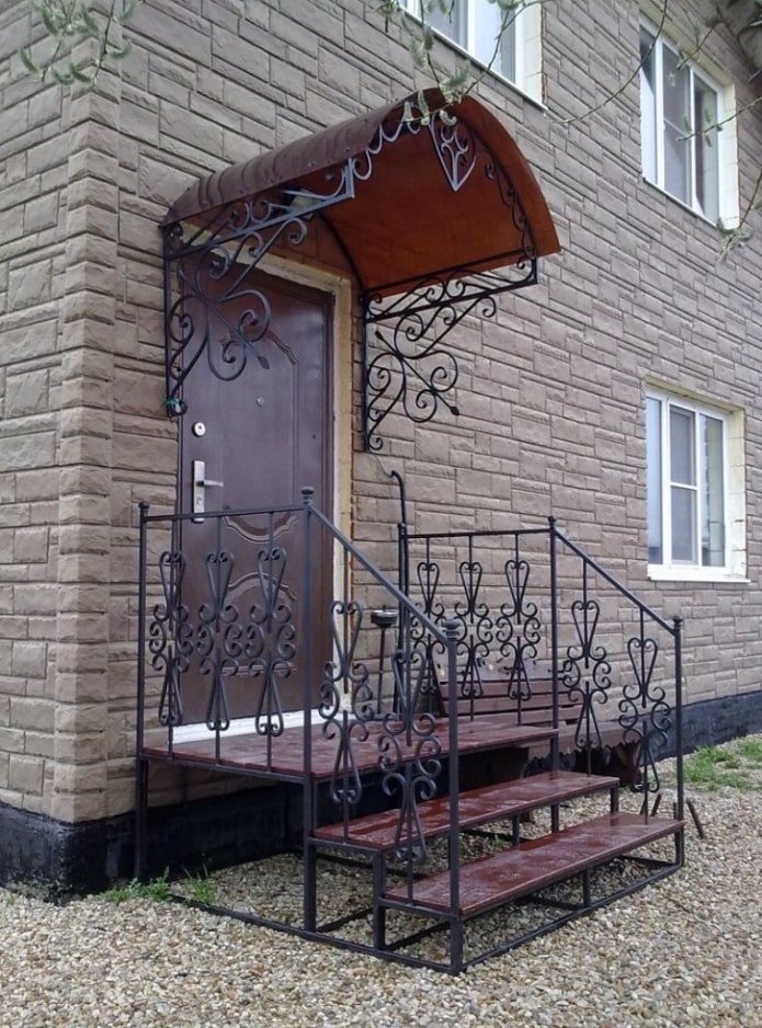 house with a metal porch