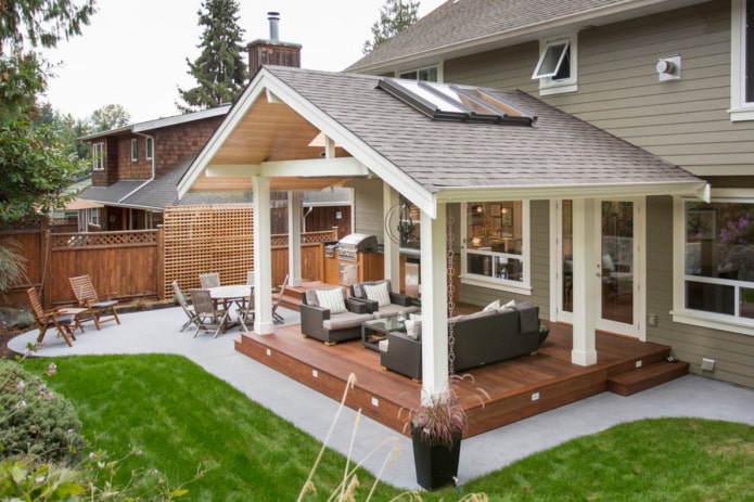 house with a porch with a canopy