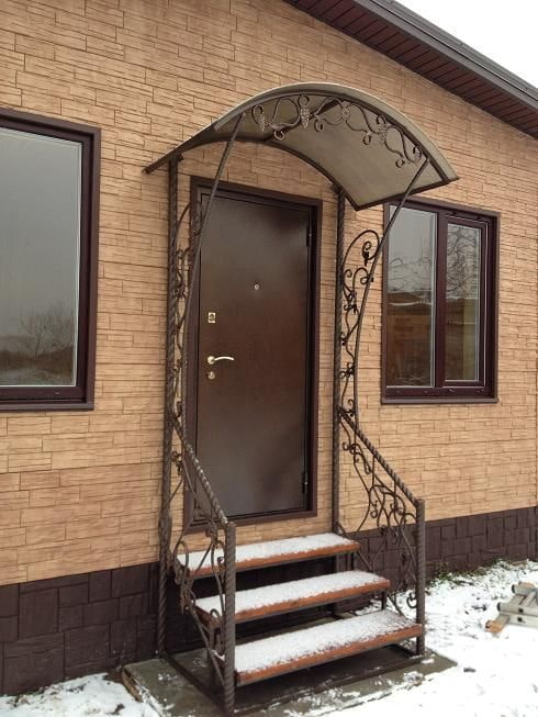 house with a metal porch