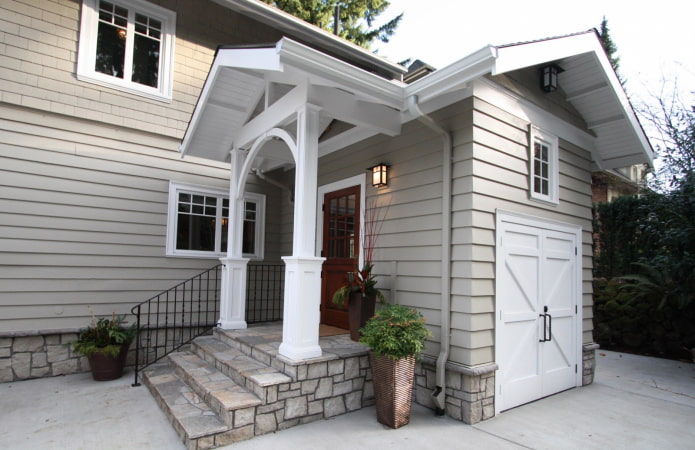location of the porch extension for the house