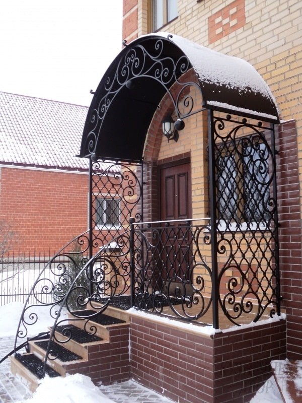 house with a metal porch