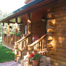 Porch to a wooden house-0