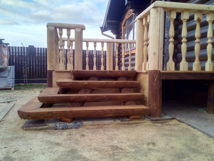 porch made of natural wood