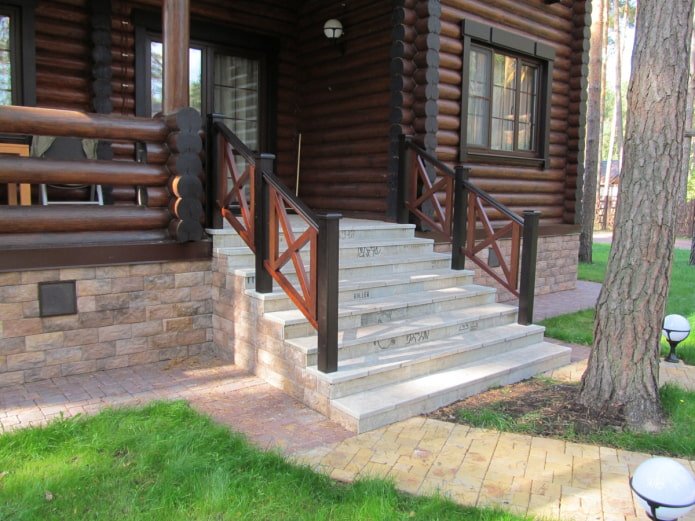 stone porch near the house