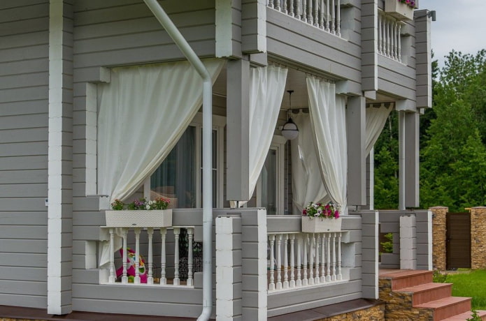 curtains on the porch