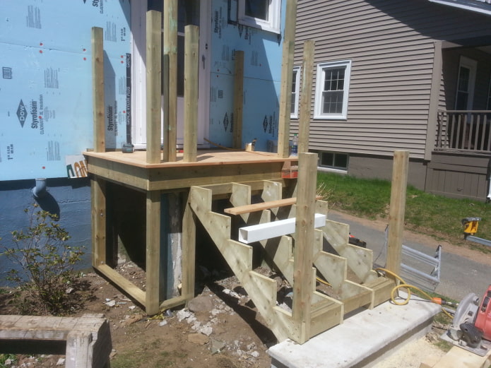 making a wooden porch