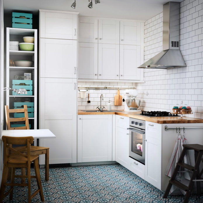 open shelving in the kitchen