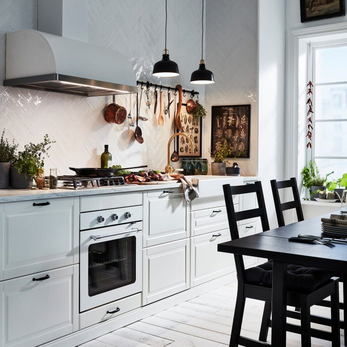 kitchen without upper cabinets