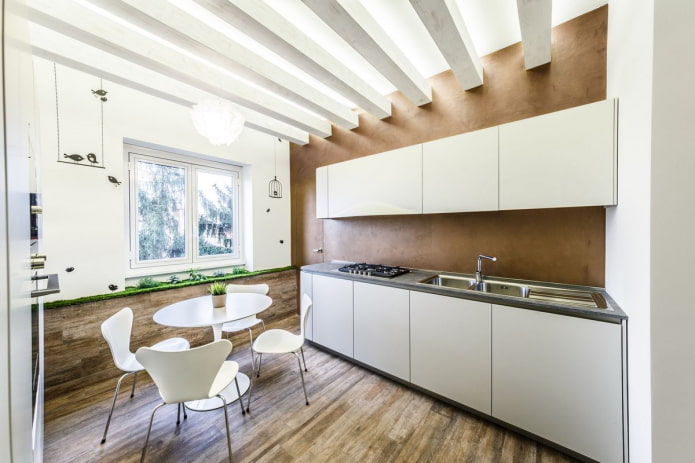 Kitchen with a decorated window sill