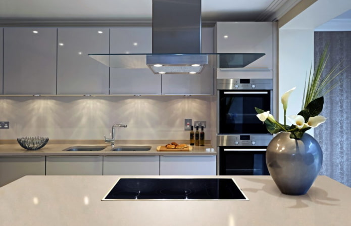 household appliances in the interior of the kitchen in the modern style