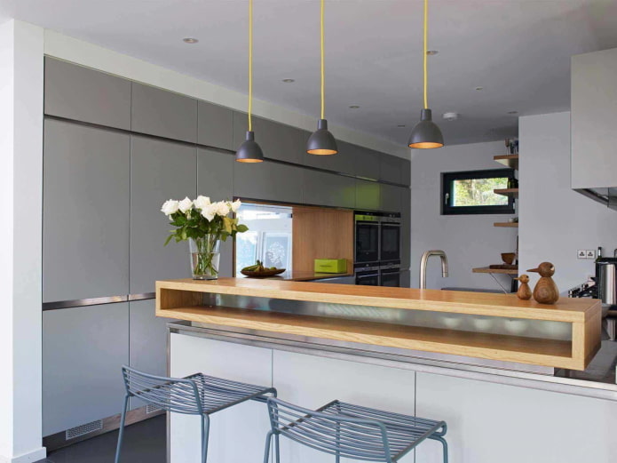 lighting in the interior of the kitchen in the modern style