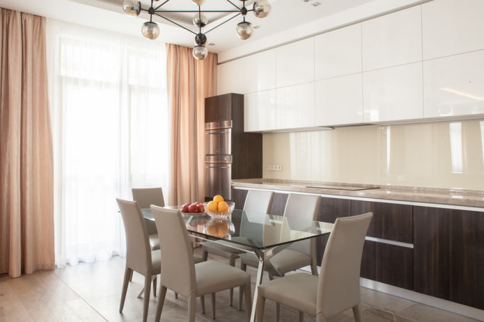 textiles in the interior of the kitchen in the modern style