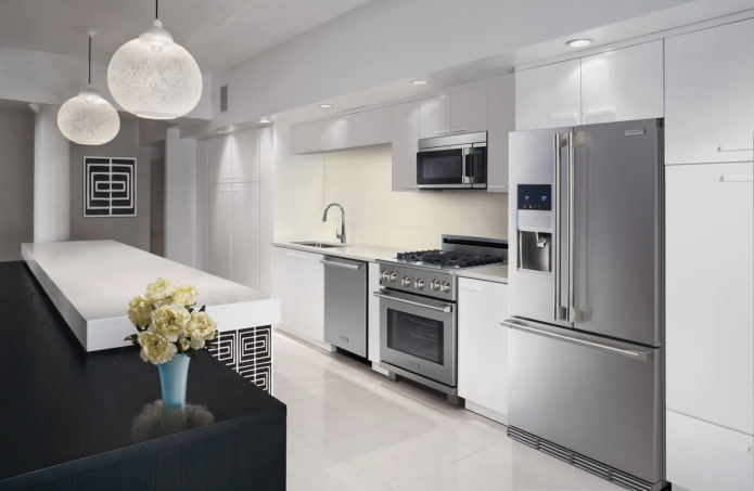 household appliances in the interior of the kitchen in the modern style