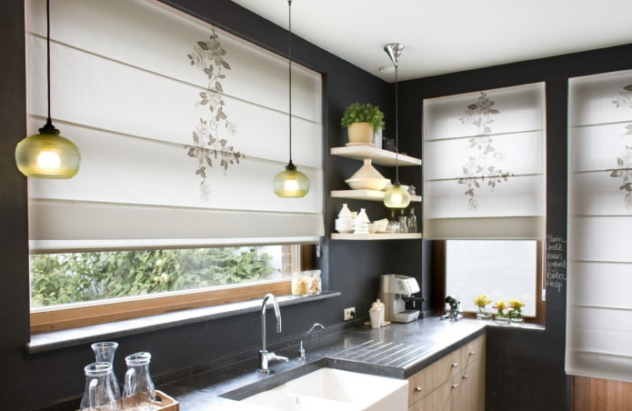 textiles in the interior of the kitchen in the modern style
