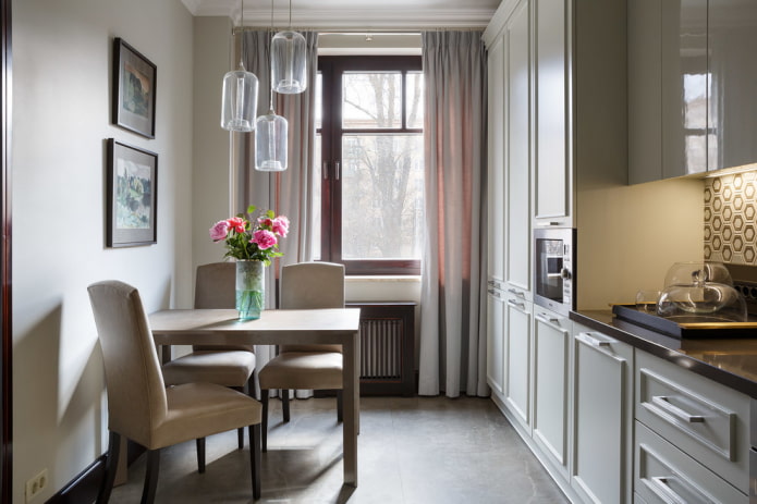 Small kitchen in neoclassical style