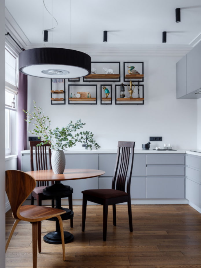 corner kitchen without upper cabinets