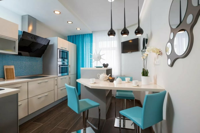 irregularly shaped kitchen