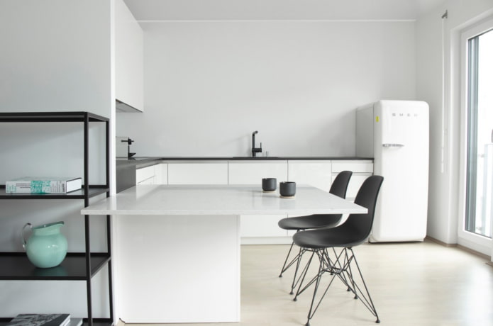 island table in the kitchen