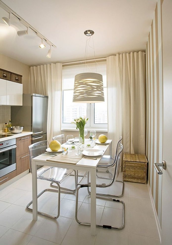 lamp above the dining table
