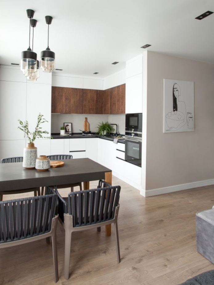 kitchen in a studio zoning