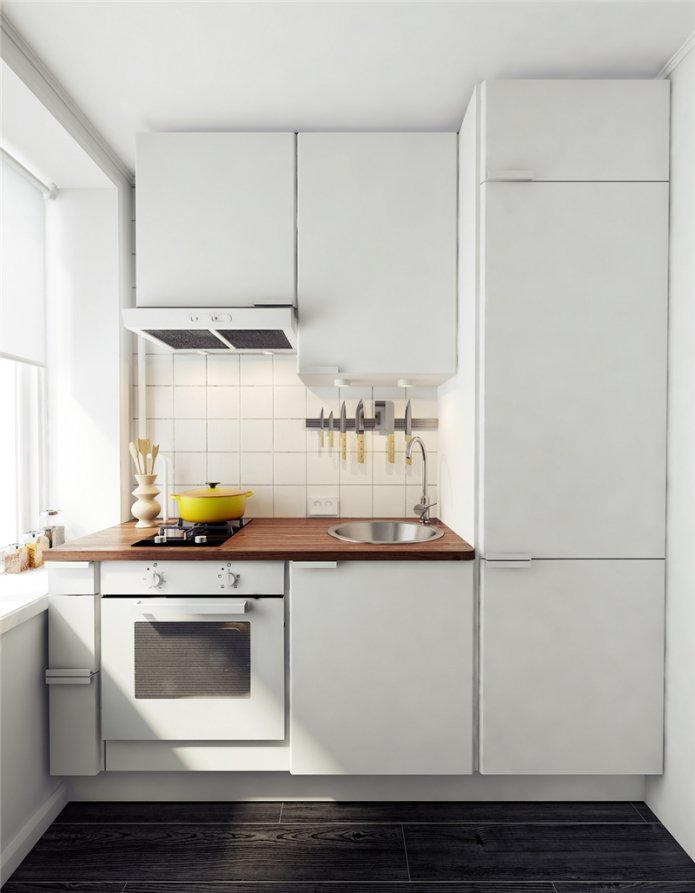 white kitchen set