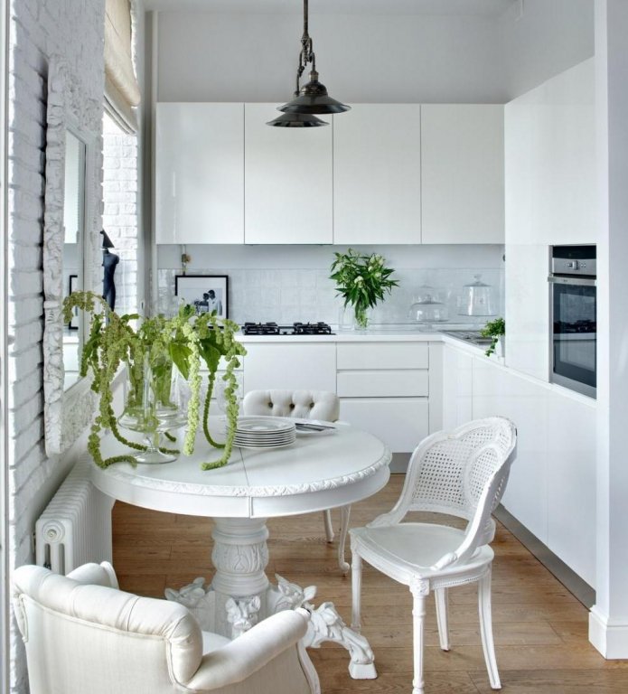 white corner kitchen