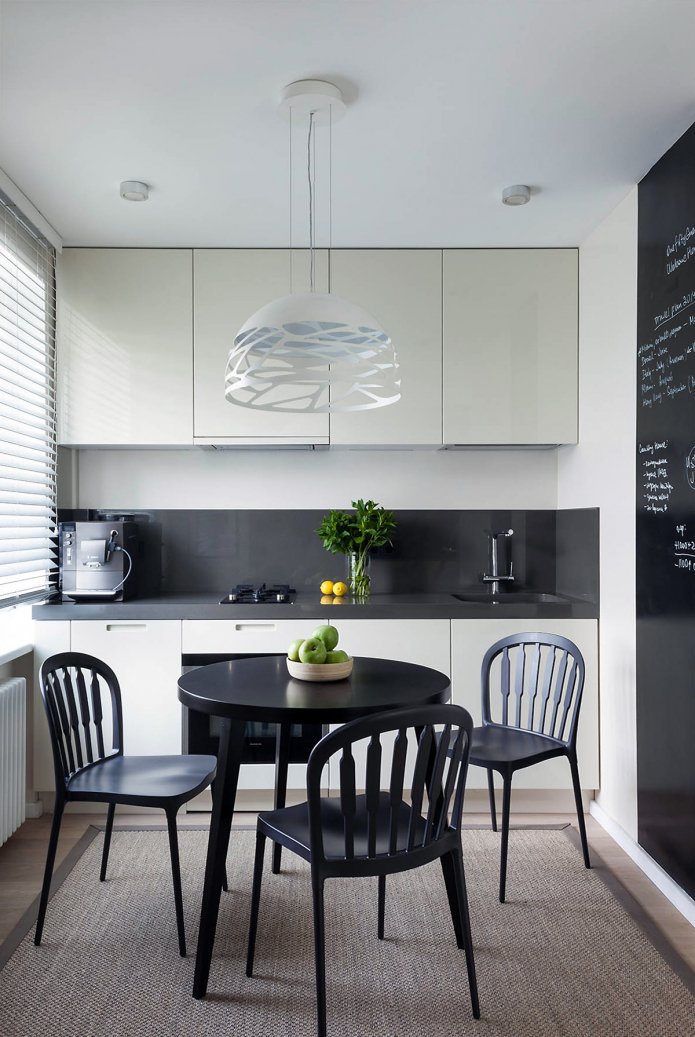 straight kitchen set
