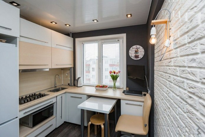 brick wall in the kitchen