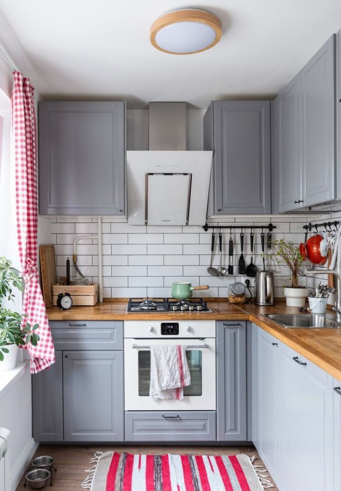 gray kitchen set